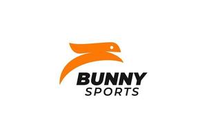 Running rabbit logo design vector