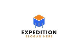 Fast Box Expedition Shipping Logo Design Vector