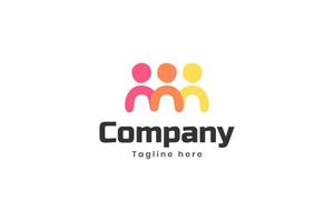 Colorful people group logo design vector