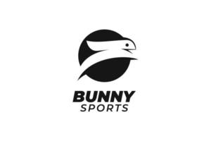 Running rabbit logo design vector