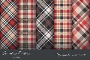 Set Retro Tartan Seamless Pattern vector