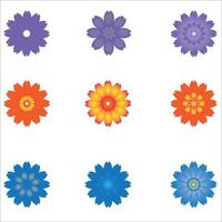 colored Flowers Pack vector