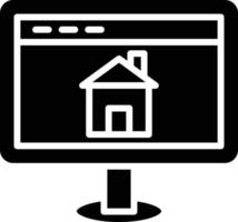 estilo de icono de sitio web de casa vector