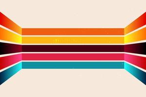 Retro abstract background vector, vintage geometric stripes design, simple colorful lines classic grunge wallpaper vector