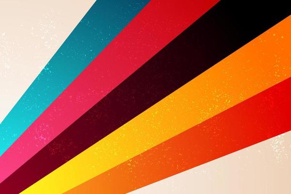 Retro abstract background vector, vintage geometric stripes design, simple colorful lines classic grunge wallpaper