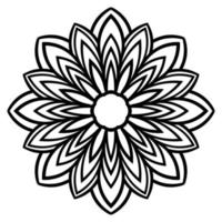 lindo mandala. flor ornamental redonda del doodle aislada en el fondo blanco. ornamento decorativo geométrico en estilo étnico oriental. vector