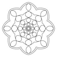 lindo mandala. flor ornamental redonda del doodle aislada en el fondo blanco. ornamento decorativo geométrico en estilo étnico oriental. vector