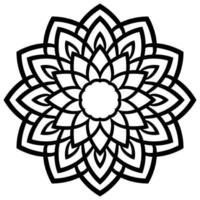 lindo mandala. flor ornamental redonda del doodle aislada en el fondo blanco. ornamento decorativo geométrico en estilo étnico oriental. vector