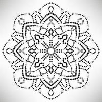 Dotted flower mandala. Decorative element. Ornamental round doodle isolated on white background. Geometric circle element. vector