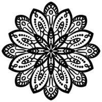 Outline Mandala. Ornamental round doodle flower isolated on white background. Geometric circle element. vector