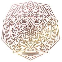 Thin line Aztec mandala. Tribal geometrical round element isolated on white background. vector