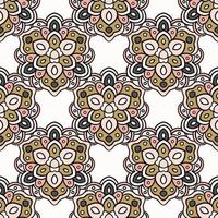 Abstract seamless pattern with mandala flower. Mosaic, tile. Floral background. vector