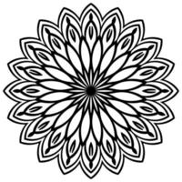 Outline Mandala. Ornamental round doodle flower isolated on white background. Geometric circle element. vector