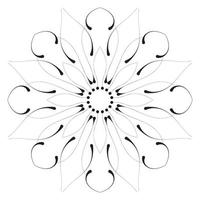 lindo mandala. flor ornamental redonda del doodle aislada en el fondo blanco. ornamento decorativo geométrico en estilo étnico oriental. vector