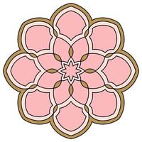 lindo colorido mandala. flor de garabato redonda ornamental aislada sobre fondo blanco. ornamento decorativo geométrico en estilo étnico oriental. vector