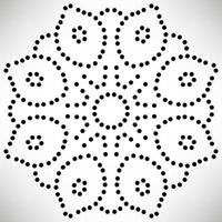 Dotted flower mandala. Decorative element. Ornamental round doodle isolated on white background. Geometric circle element. vector