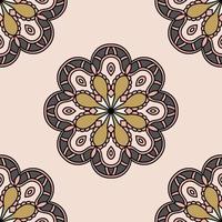 Abstract seamless pattern with mandala flower. Mosaic, tile. Floral background. vector