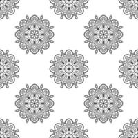 Fantasy seamless pattern with ornamental mandala. Abstract round doodle flower background. Floral geometric circle. vector