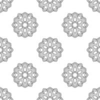 Fantasy seamless pattern with ornamental mandala. Abstract round doodle flower background. Floral geometric circle. vector