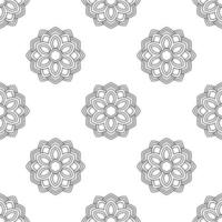 Fantasy seamless pattern with ornamental mandala. Abstract round doodle flower background. Floral geometric circle. vector