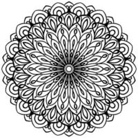 esquema mandala. flor de garabato redonda ornamental aislada sobre fondo blanco. elemento de círculo geométrico. vector