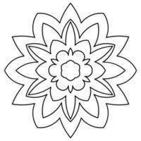 lindo mandala. flor ornamental redonda del doodle aislada en el fondo blanco. ornamento decorativo geométrico en estilo étnico oriental. vector