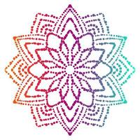 Dotted flower mandala. Decorative element. Ornamental round doodle isolated on white background. Geometric circle element. vector