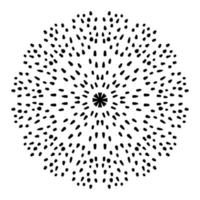 Dotted flower mandala. Decorative element. Ornamental round doodle isolated on white background. Geometric circle element. vector