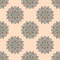 Abstract seamless pattern with mandala flower. Mosaic, tile. Floral background. vector