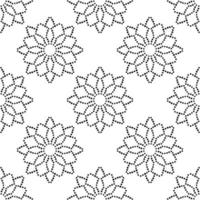 Abstract dotted seamless pattern with mandala flower. Mosaic, tile. Floral background. vector