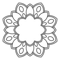 Outline Mandala. Ornamental round doodle flower isolated on white background. Geometric circle element. vector