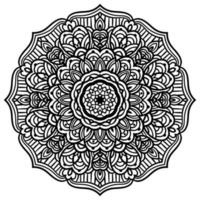 esquema mandala. flor de garabato redonda ornamental aislada sobre fondo blanco. elemento de círculo geométrico. vector