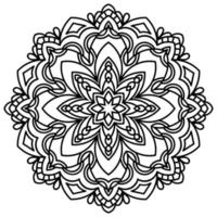 lindo mandala. flor ornamental redonda del doodle aislada en el fondo blanco. ornamento decorativo geométrico en estilo étnico oriental. vector