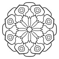 lindo mandala. flor ornamental redonda del doodle aislada en el fondo blanco. ornamento decorativo geométrico en estilo étnico oriental. vector