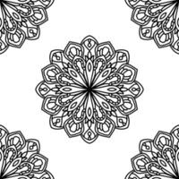 Fantasy seamless pattern with ornamental mandala. Abstract round doodle flower background. Floral geometric circle. vector