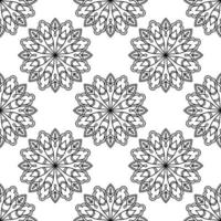 Fantasy seamless pattern with ornamental mandala. Abstract round doodle flower background. Floral geometric circle. vector