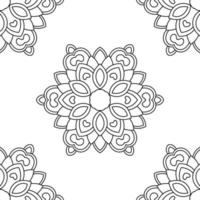 Fantasy seamless pattern with ornamental mandala. Abstract round doodle flower background. Floral geometric circle. vector