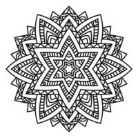 lindo mandala. flor ornamental redonda del doodle aislada en el fondo blanco. ornamento decorativo geométrico en estilo étnico oriental. vector