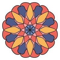 Cute colorful Mandala. Ornamental round doodle flower isolated on white background. Geometric decorative ornament in ethnic oriental style. vector