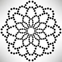 Dotted flower mandala. Decorative element. Ornamental round doodle isolated on white background. Geometric circle element. vector