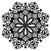 esquema mandala. flor de garabato redonda ornamental aislada sobre fondo blanco. elemento de círculo geométrico. vector