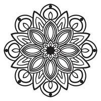 lindo mandala. flor ornamental redonda del doodle aislada en el fondo blanco. ornamento decorativo geométrico en estilo étnico oriental. vector