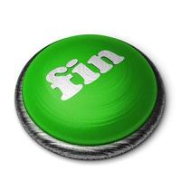 fin word on green button isolated on white photo