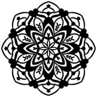 esquema mandala. flor de garabato redonda ornamental aislada sobre fondo blanco. elemento de círculo geométrico. vector