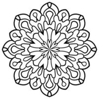 esquema mandala. flor de garabato redonda ornamental aislada sobre fondo blanco. elemento de círculo geométrico. vector