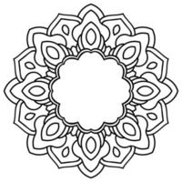 esquema mandala. flor de garabato redonda ornamental aislada sobre fondo blanco. elemento de círculo geométrico. vector