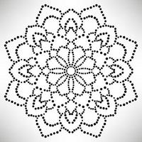 Dotted flower mandala. Decorative element. Ornamental round doodle isolated on white background. Geometric circle element. vector