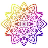 mandala de flores punteadas. elemento decorativo garabato redondo ornamental aislado sobre fondo blanco. elemento de círculo geométrico. vector