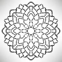 Dotted flower mandala. Decorative element. Ornamental round doodle isolated on white background. Geometric circle element. vector
