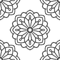 patrón sin costuras de semitonos de fantasía con mandala ornamental. fondo de flor de garabato de puntos redondos abstractos. círculo geométrico floral. ilustración vectorial vector